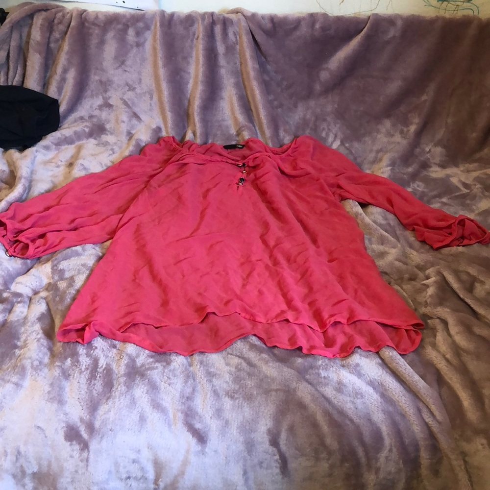 H and m sheer pink swim cover up